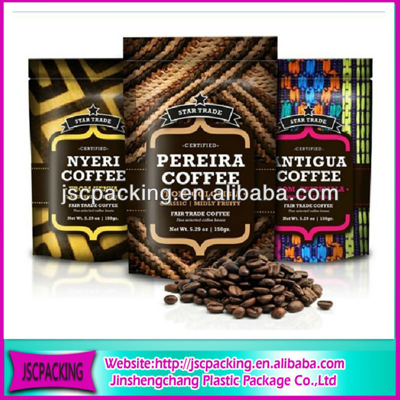 custom high quality good printing stand up zipper tea bag
