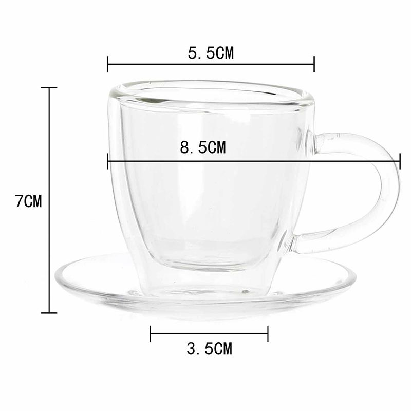 Wholesale Clear Double Wall Glass Espresso Coffee Cup/tea Cup With