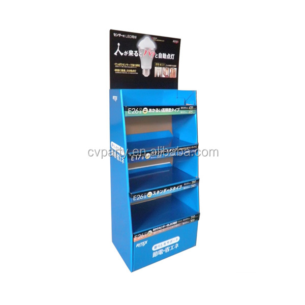 cheap corrugated paper display shelf fancy red wine display stand