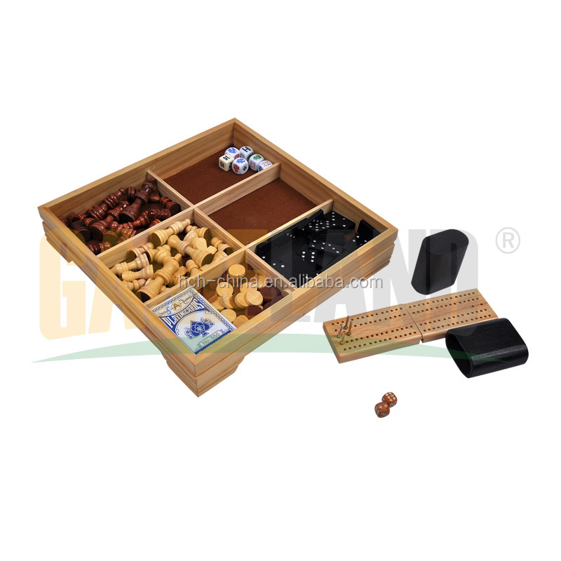 木製チェス ゲームセット デラックス 7 で 1木製マルチ ゲーム ボックス仕入れ・メーカー・工場