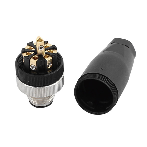 Circular Metric Connectors A Code Screw Terminal Cable Plug M12 3pin 4pin 5pin 8pin Connector