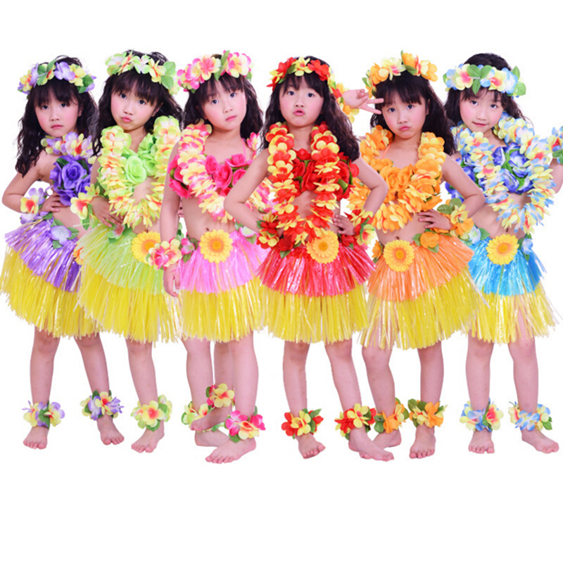 Amazon Hawaiian Party Adult Children Dancing Costumes Hawaii Hula Grass