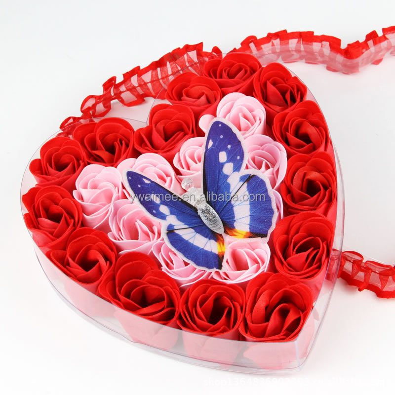 バレンタインデーの贈り物女王蝶と愛石鹸のための、 彫刻石鹸花( am- wf015)問屋・仕入れ・卸・卸売り