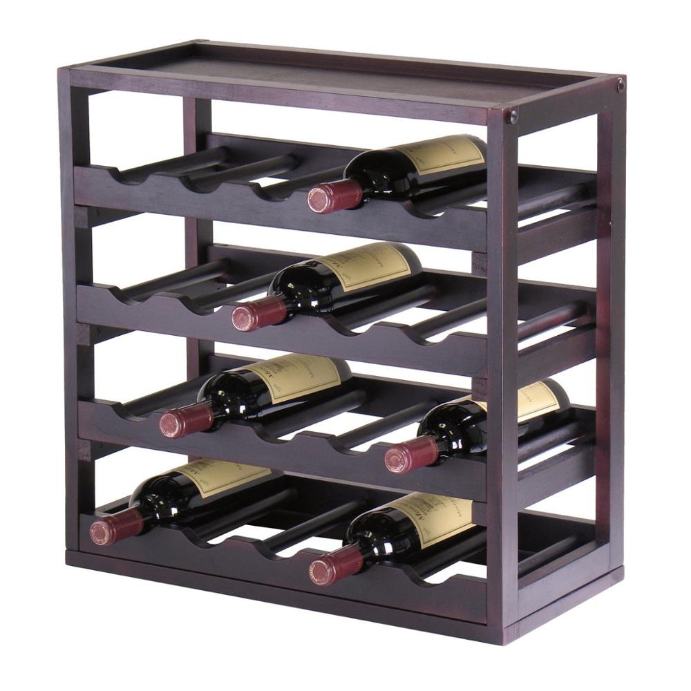 Wooden Modular Kitchen Table Wine Storage Cube Bottle Holder