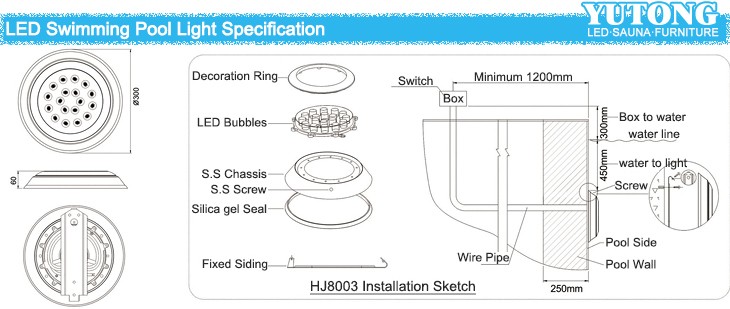 Ce fcc および rohs ip68表面実装led スイミングプールライト仕入れ・メーカー・工場