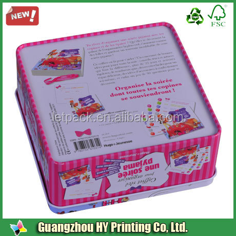 high quality custom logo printed tin candy box