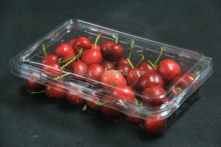 rectangular plastic tray for packing fruit and vegetables