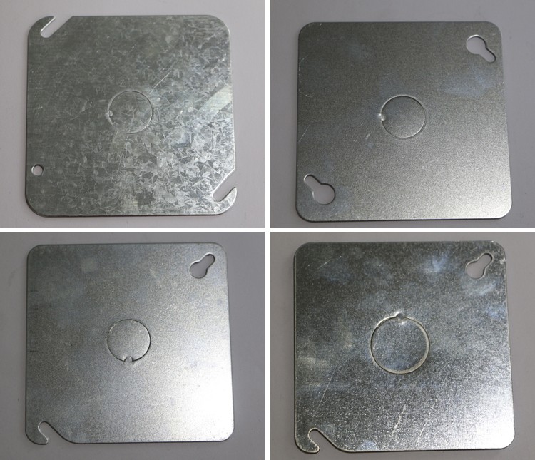 High Quality Flat Steel Metal Box Cover 4x4 Wtih 1/2" 3/4" Ko Buy