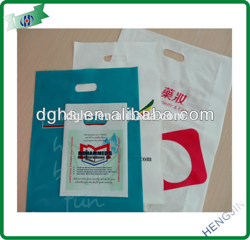 corn starch patch handle bag/ die cut bags