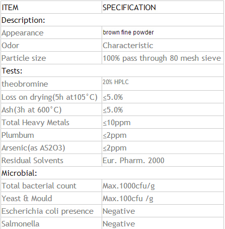 Factory supplier cocoa extract powder- HPLC 10% 20% cacao theobromine/10% 20% cacao theobromine/ cacao Powder
