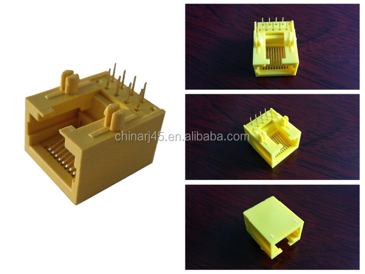 R/a8p8crj45ジャックコネクタ、 pcbマウント黄色の色仕入れ・メーカー・工場