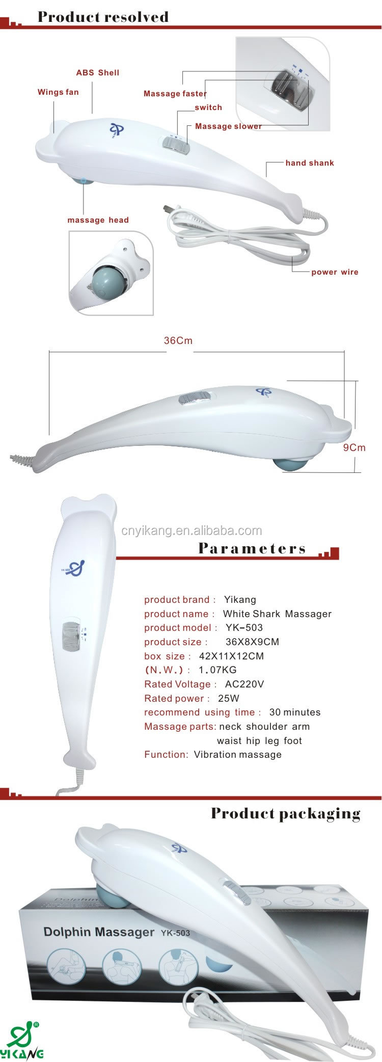 2014 best selling handheld vibrating female body massager hot all over the world
