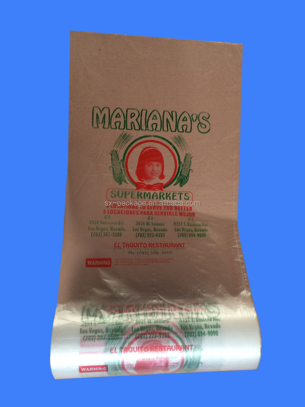 printed bags in/on roll with perforation