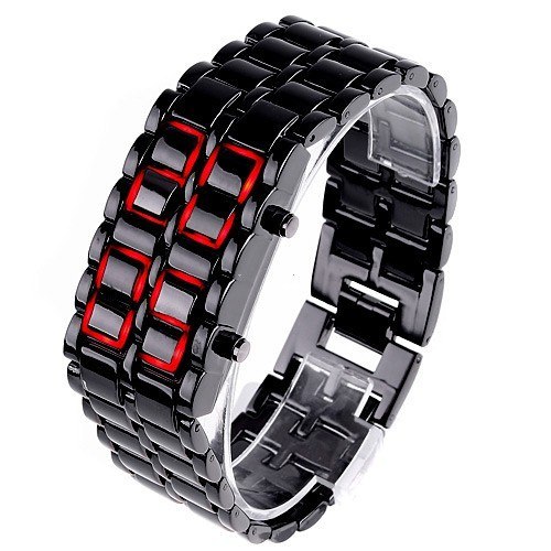 LED часы Iron Samurai (серебристый браслет-1.jpg