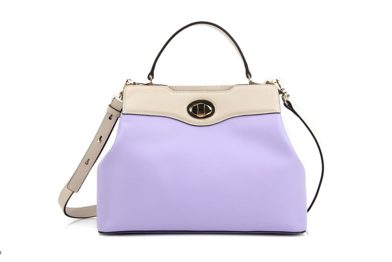 新しいスタイルのファッション2015本革#14015a紫色の女性のハンドバッグ仕入れ・メーカー・工場