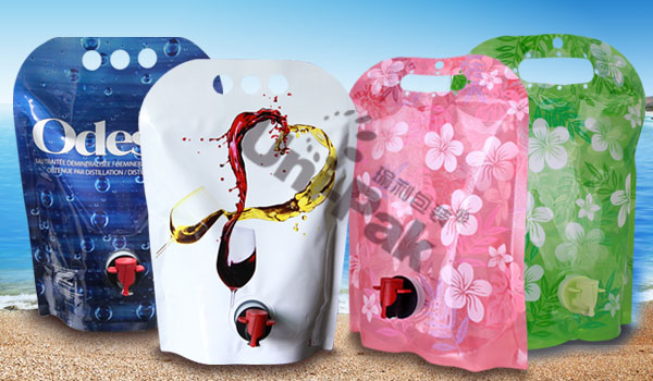 customized BPA free red wine bag in box