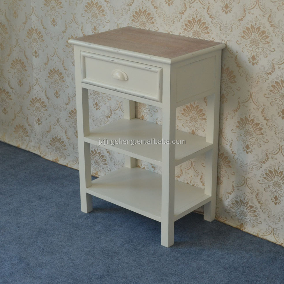 Shabby chic franse stijl witte enkele lade nachtkastje salontafels ... Ontworpen slaapkamers shabby chic