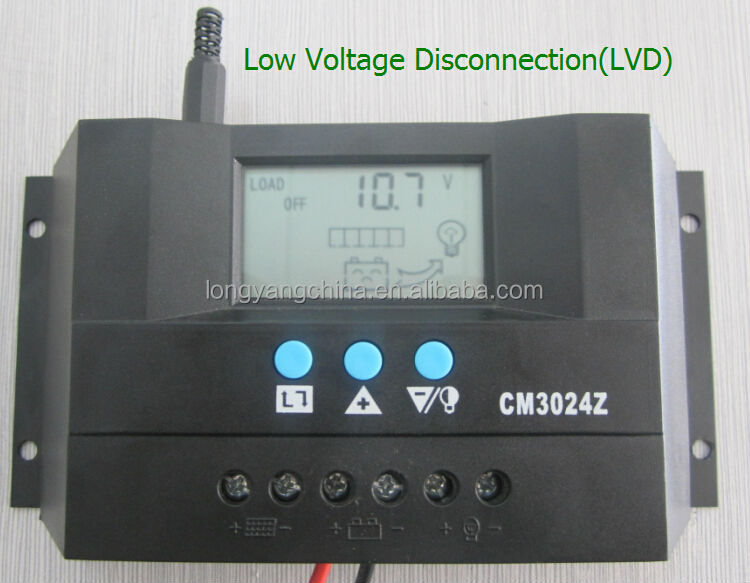 Pwmインテリジェント制御lcdディスプレイソーラー充電コントローラ12v-24v/30a問屋・仕入れ・卸・卸売り