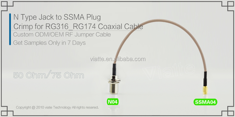 N型jack/ssmaメスプラグ/rg316_rg174オス圧着用同軸ケーブルのコネクター仕入れ・メーカー・工場