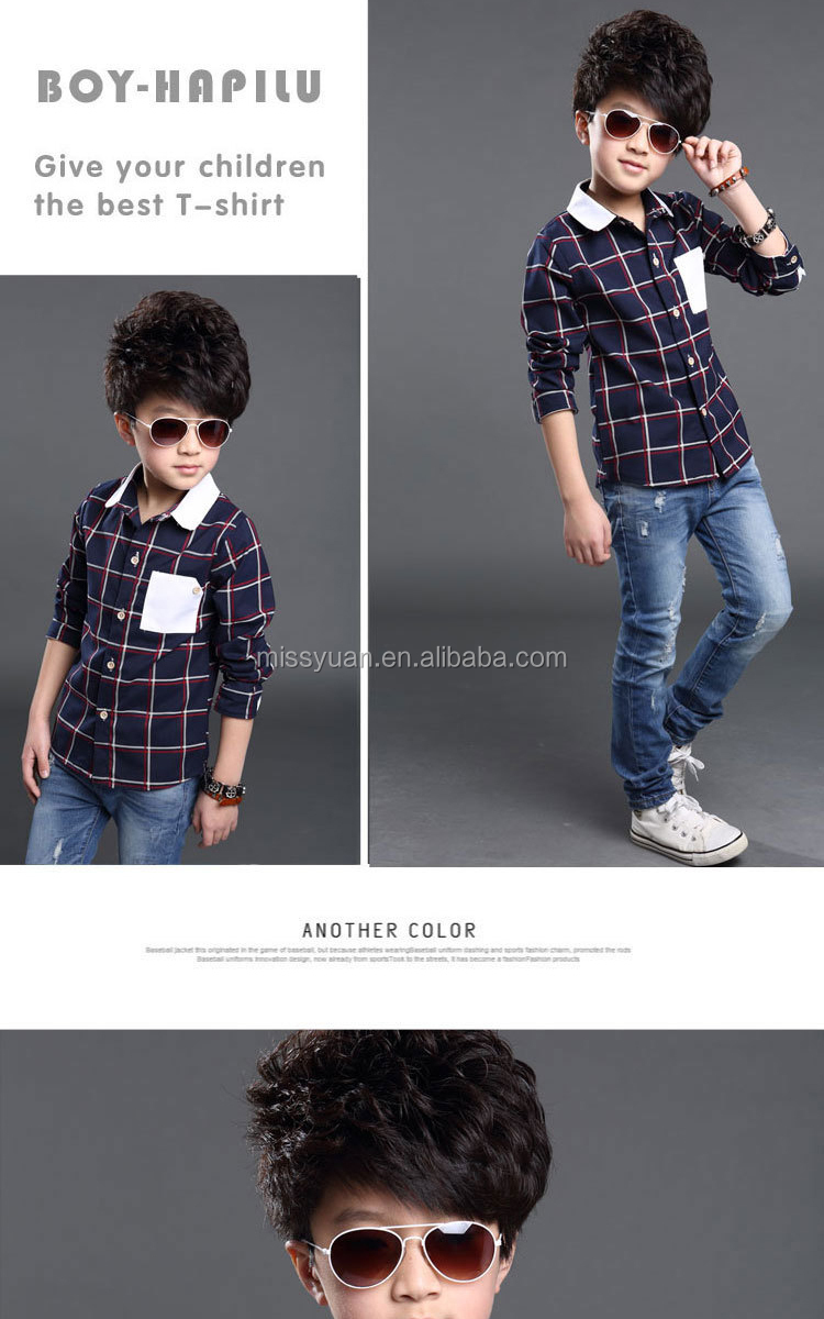 中国工場最高品質の新しいスタイルの服男の子男子格子縞のシャツ仕入れ・メーカー・工場