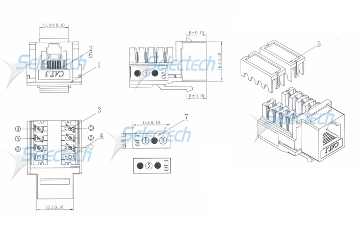 クローネidc垂直rj4590度付きアダプタne-23-c3oemサービス仕入れ・メーカー・工場