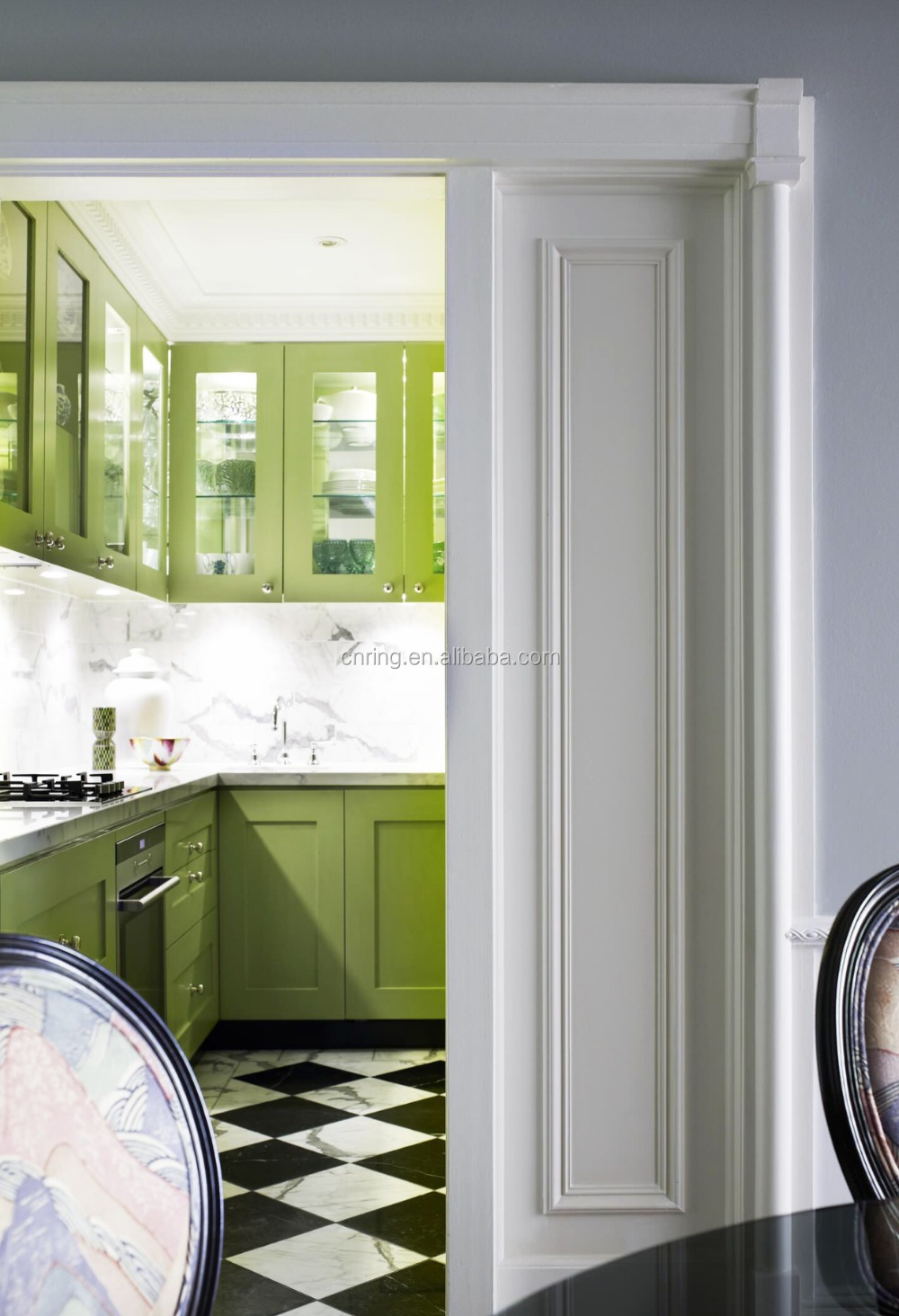 Europa stijl witte shaker/groene/blauwe houten keukenkastjes ... Keuken goed man groene