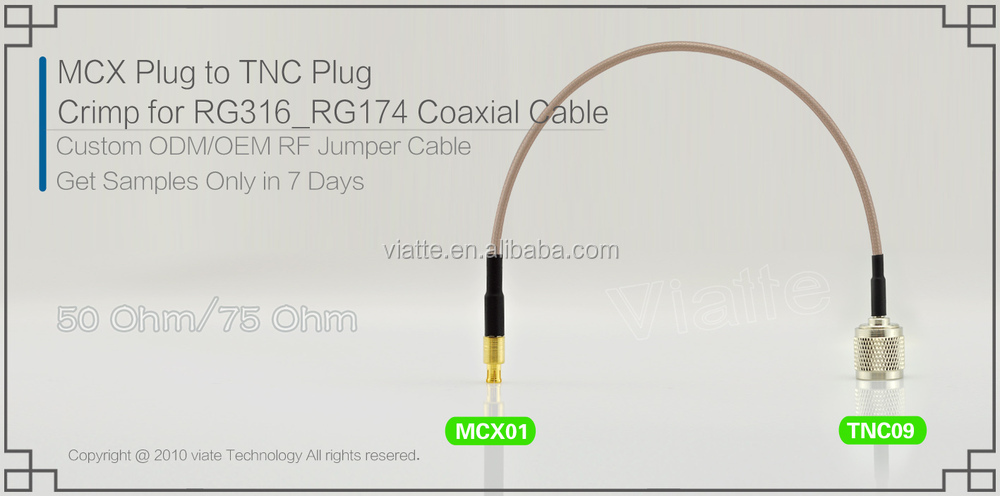 rfケーブルアセンブリプラグ圧着mcxコネクタtncへrg316rg174用仕入れ・メーカー・工場