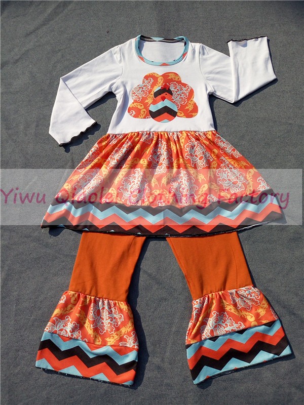 2016リトル女の子ブティックトルコ服セット卸売子供秋服キッズ長袖フリル衣装仕入れ・メーカー・工場