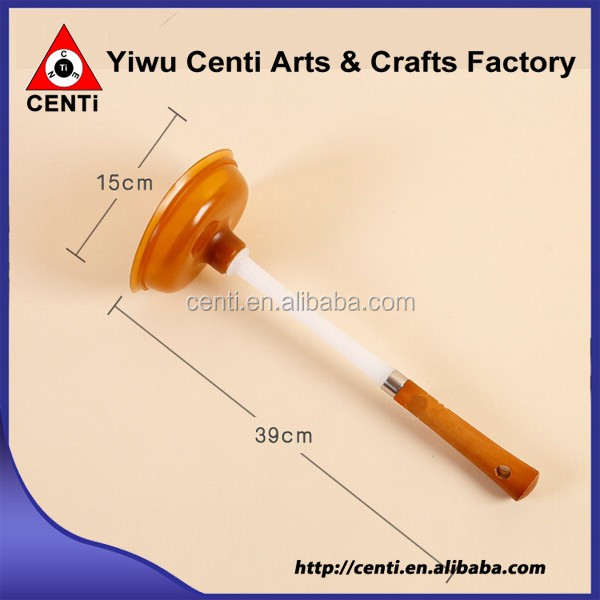 Best Selling Cute Wood Handle Rubber Sucker Custom Toilet Plunger 