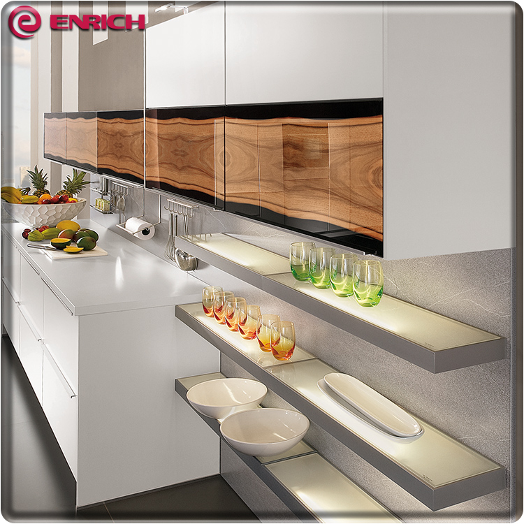 Modern Kitchen Cabinet Design High Gloss Modular Wood Veneer