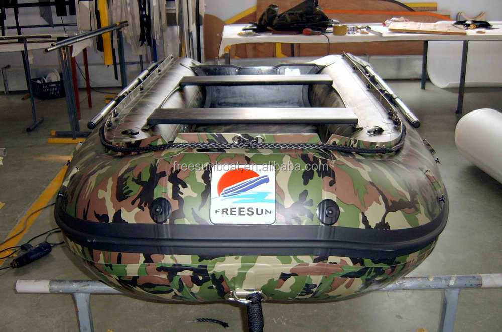 3.3m Length 3 Chambers And 1 Keel Inflatable Camouflage Fishing Boat With Bow Tent Buy