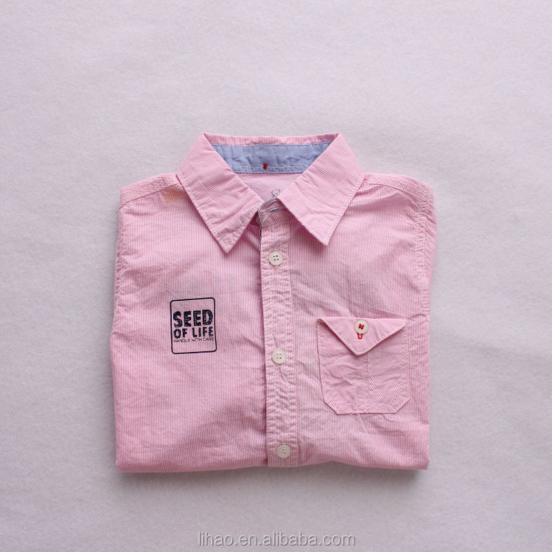 綿100％ファッショナブルな男子用シャツの長い袖のピンク仕入れ・メーカー・工場