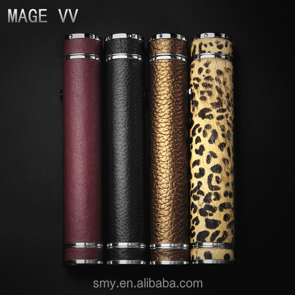 Best vaporizer mechanical mod Mage vv mech vape mod from 3.7v to 6v with real leather cover special for richman