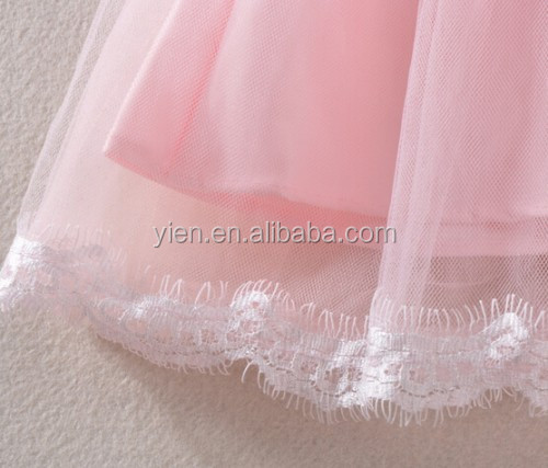 ユニークなプリティピンク女の赤ちゃんドレスパターンレーススーパー品質女の赤ちゃんのドレスパターン仕入れ・メーカー・工場