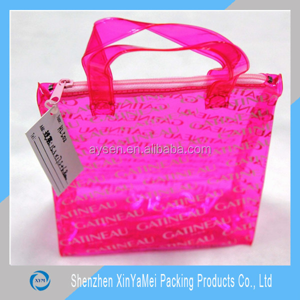 New standard size custom printed plastic tote bag for make up