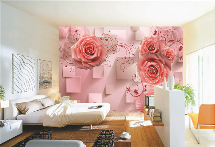 Pink Rose Design Paper Murals 3d Flower Wallpaper For Interior Decoration -  Buy Pink Rose Design Paper Murals,3d Flower Rose Wallpaper,Pink Rose  Wallpaper For Interior Decoration Product on