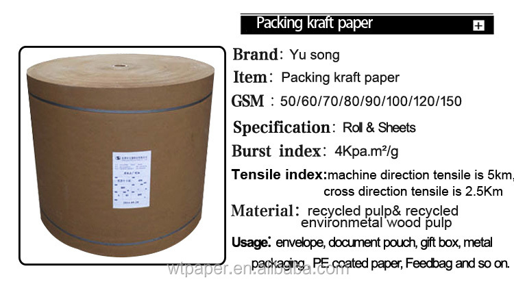 リサイクルクラフト60gsm中国の製紙メーカー仕入れ・メーカー・工場