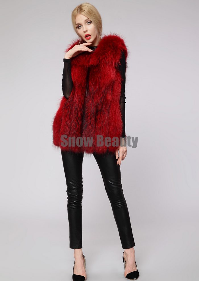 luxury raccoon fur vest middle long women (13).jpg
