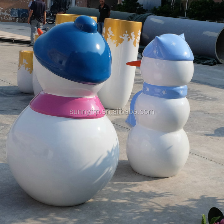 グラスファイバー公園の装飾用マスコット雪だるまの恋人問屋・仕入れ・卸・卸売り
