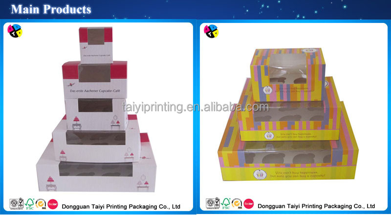 2014 customized printed mini cupcake boxes