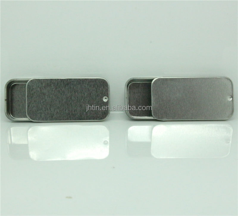 no color tin box with sliding Lid for chewing Gum