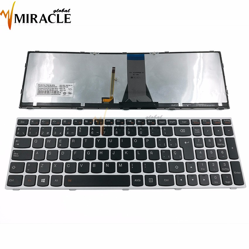 laptop internal keyboard for lenovo g50-70 backlit with sliver