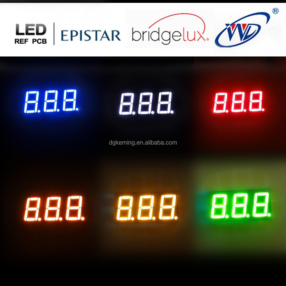 Through hole display 7 segment red 0.56 inch 3 digit numeric led display