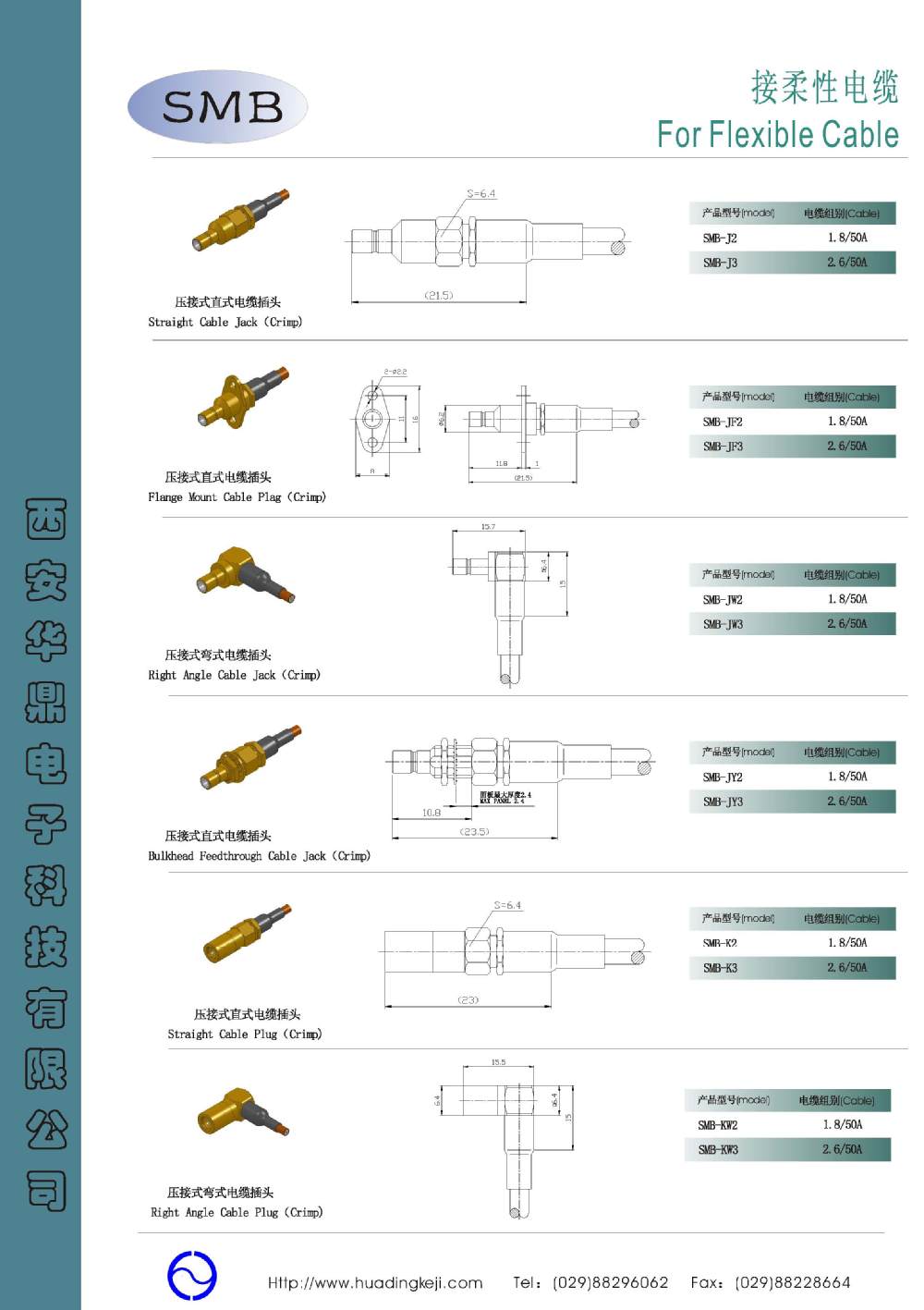 Smbrf同軸コネクタメスフレキシブルケーブルのための: sff-50-1.5-1,syv-50-2-1,rg174、 rg316仕入れ・メーカー・工場