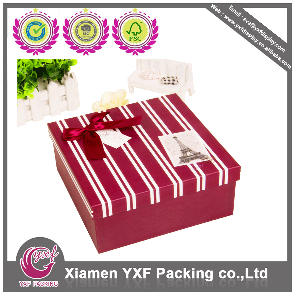 folding paper gift box with stripe design - buy fancy gift boxes
