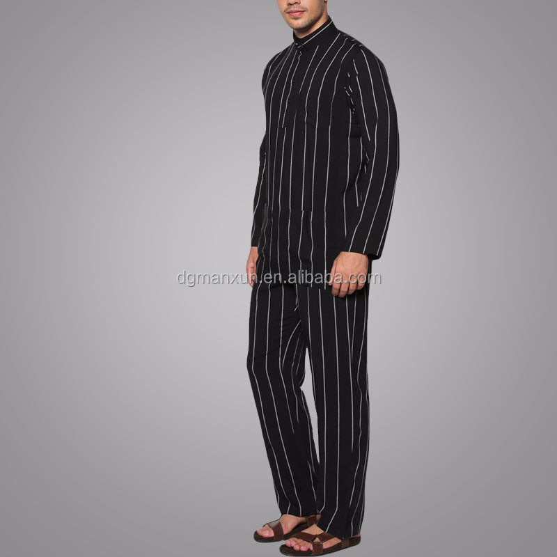Wholesale Clothing Dubai Men Islamic Clothing Stand Collar Baju Melayu Regular Fit Jubba Photo (4).jpg