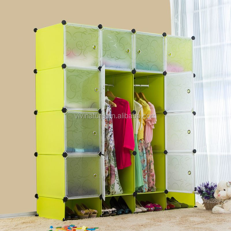 YouYeap DIY 12 Cube Portable Closet Storage Organizer Clothes Wardrobe  Cabinet W/Doors