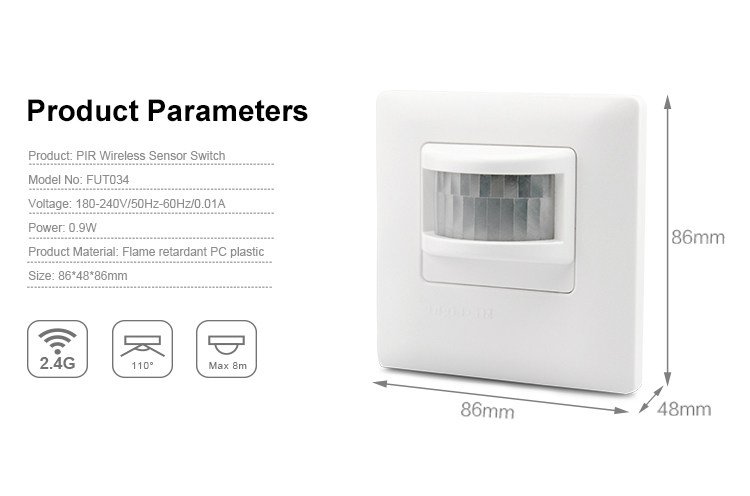 新たに到着したpirワイヤレスセンサー制御システム、 標準サイズ86*86用センサスイッチ赤外線pirは電球を導いた、 ダウンライト、 投光照明仕入れ・メーカー・工場
