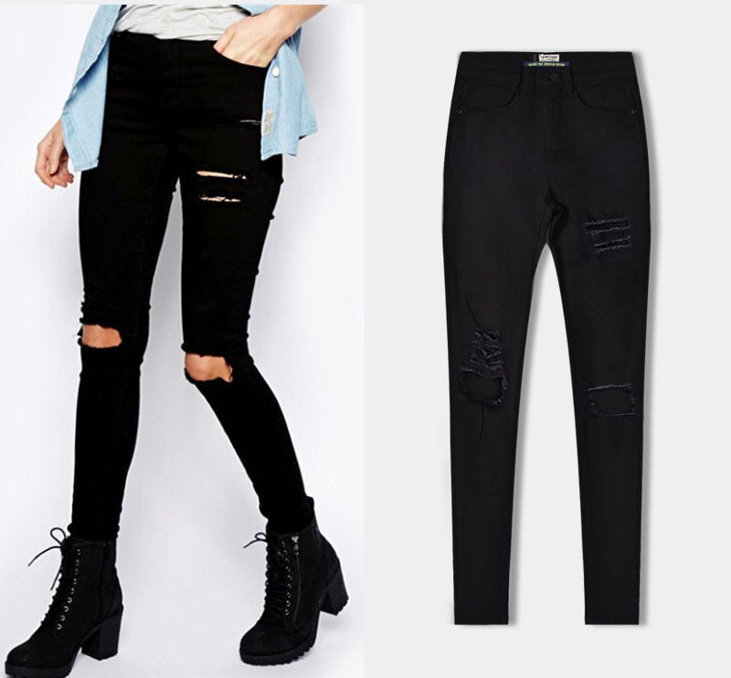 high waist jeans for women black