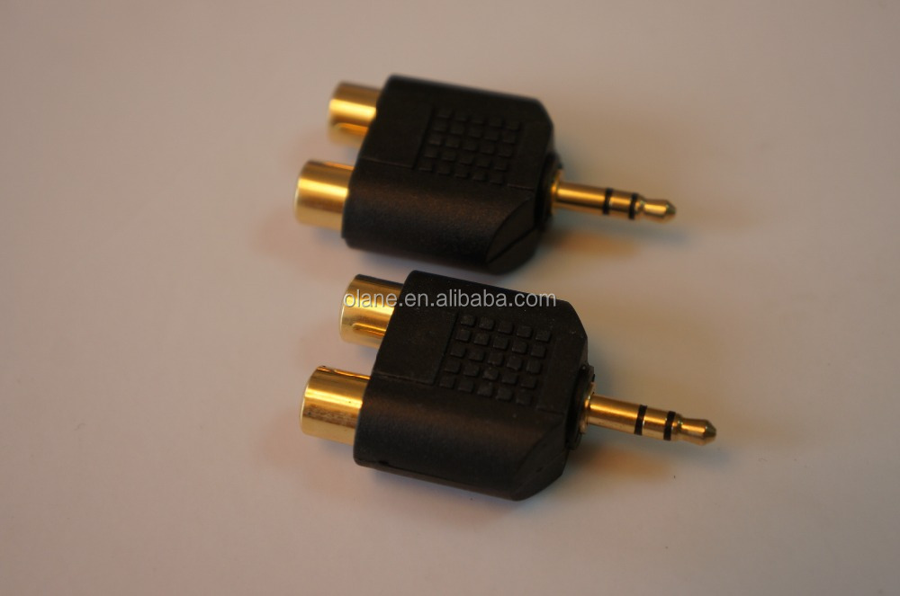 Auxオーディオコネクタ3.5mm1/8ステレオオス2*rca/avソケットymp3ipod用アダプタ仕入れ・メーカー・工場